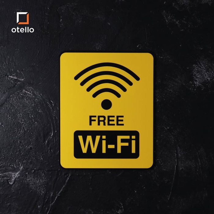 Jual Otello Free Wifi Sign Board Akrilik Papan Tanda Signage Label