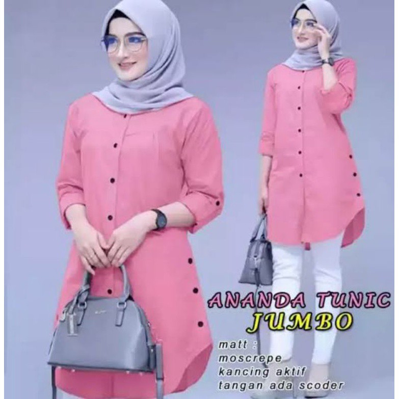 Jual Baju Atasan / Kemeja Muslim Wanita Terbaru Ananda Tunik Disain