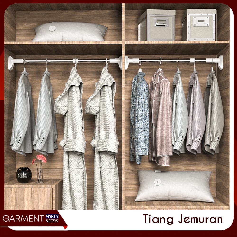 Jual TIAJE - Tiang Jemuran Gantungan Baju Tirai Fleksibel Rak Dinding ...