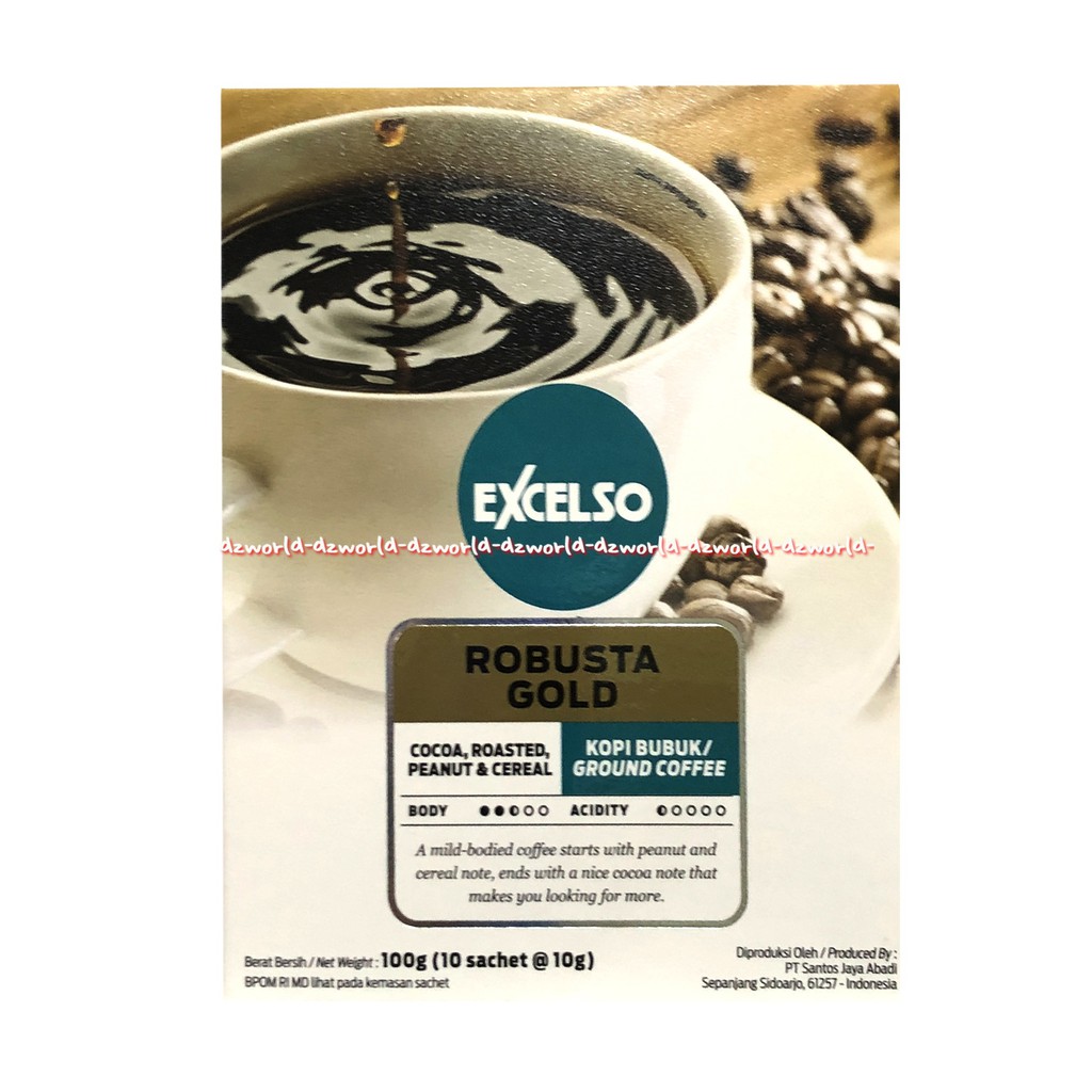 Jual Excelso Robusta Gold 10sachet Kopi Bubuk Kopi Instan Ekselso ...