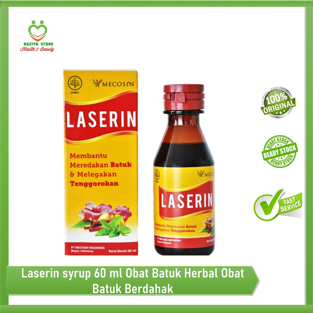 Jual LASERIN Obat Batuk Herbal sirup 60 ml | Shopee Indonesia