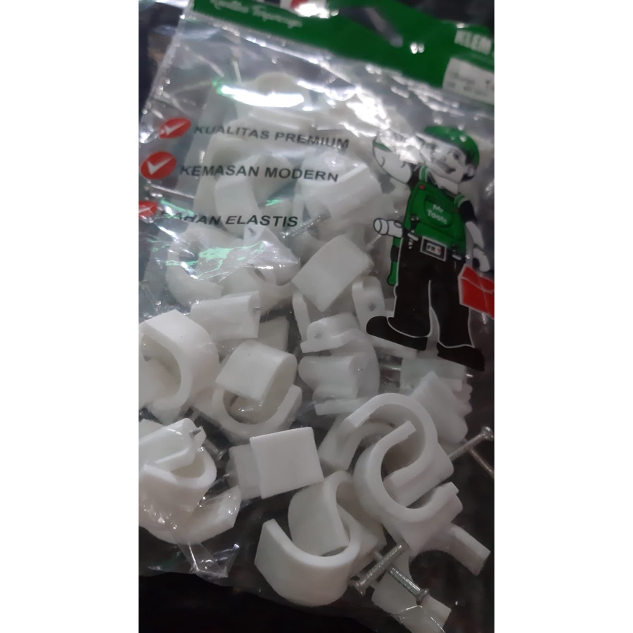 Jual Klem Kabel Pvc Paku Mm Klem Kabel Listrik Clip Klip Putih Mm Mm Pcs Paku Beton