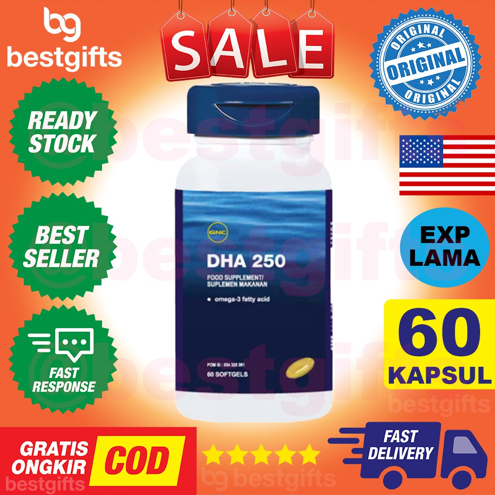 Jual GNC DHA 250 MG OMEGA 3 FISH OIL WANITA IBU HAMIL MENYUSUI BALITA LANSIA JANTUNG DIABETES 60