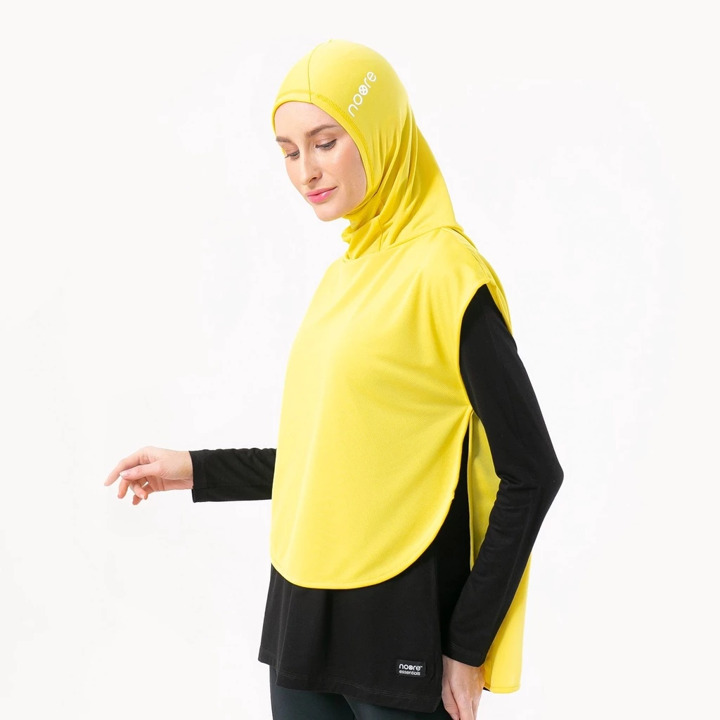 Kanza Sport Hijab Light Yellow Jilbab Olahraga untuk Aktivitas Sehari-hari