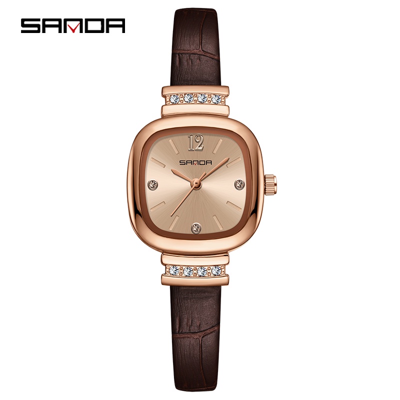 Jual SANDA 7052 Jam Tangan Wanita Analog Retro Style Tali Kulit Quartz ...