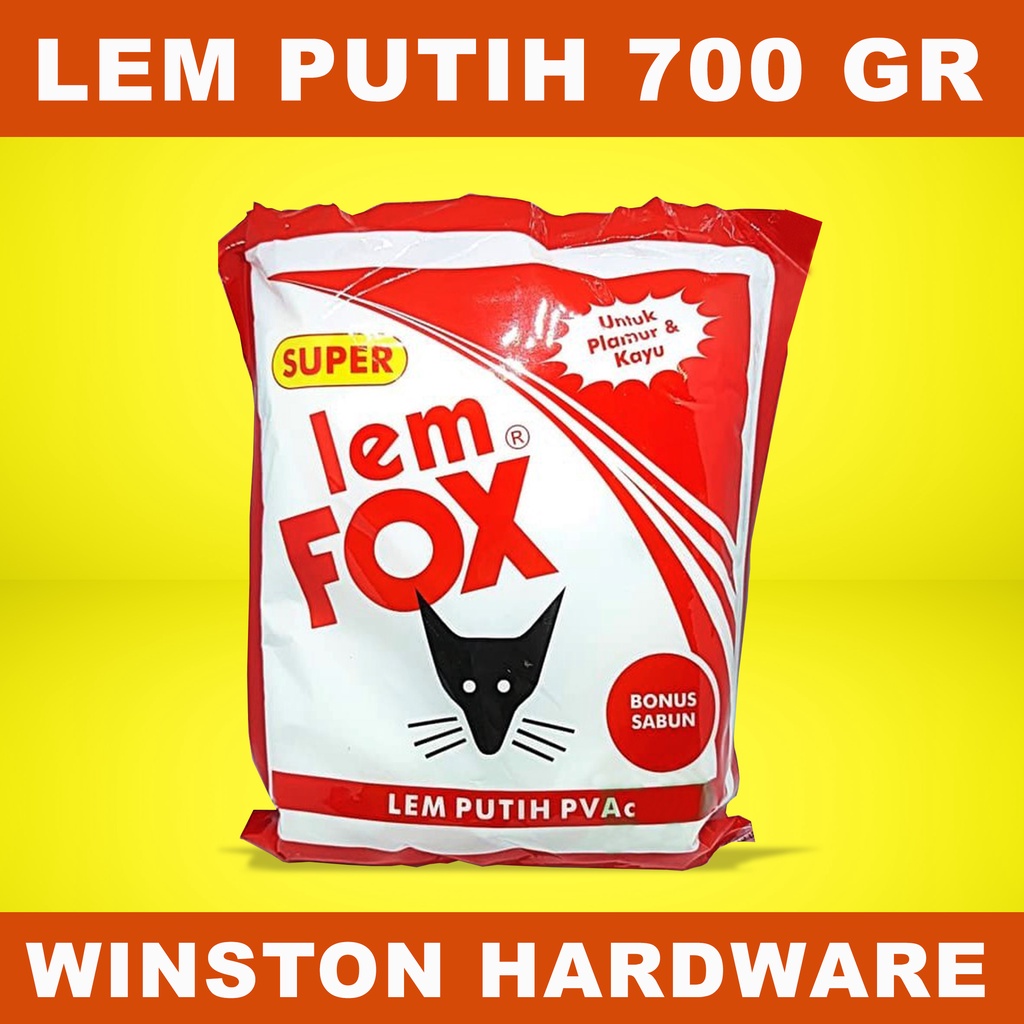 Jual Lem Fox Putih Super Plastik Merah Pvac Plamur Kayu Kertas Gr