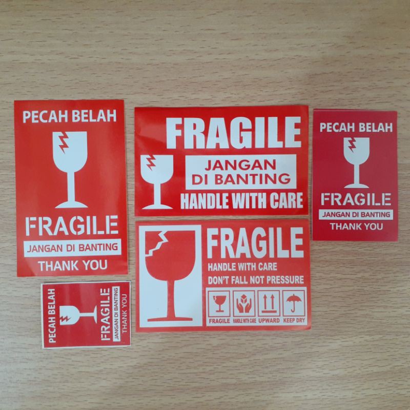 Jual Stiker Fragile Bontax Chromo Logo Gelas Pecah Belah Fragile Jangan Di Banting Thank You 8640