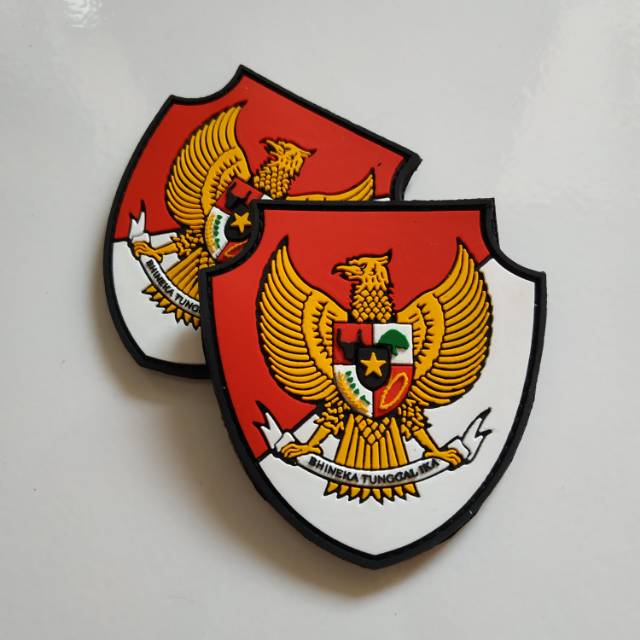 Jual Patch Rubber Garuda Dasar Merah Putih Tempelan Karet Emblem Velcro