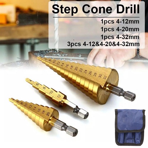 Jual 4-12mm / 4-20mm / 4-32mm Mata Bor Pagoda HSS Shank Step Drill 3 in ...
