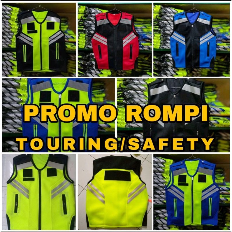 Jual Rompi touring/safety/kerja/club/bikers polos velcro | Shopee Indonesia