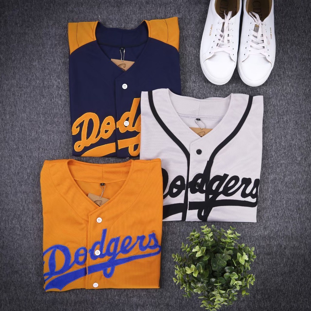 Baju Sport Jersey Baseball dodgers hijau Pria Wanita