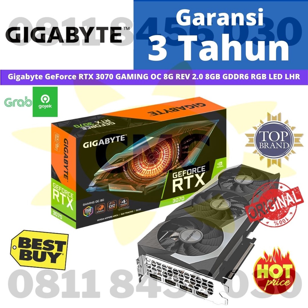 Jual Gigabyte VGA Card Geforce RTX 3070 GAMING OC 8GB RTX3070 8G REV2.0 ...