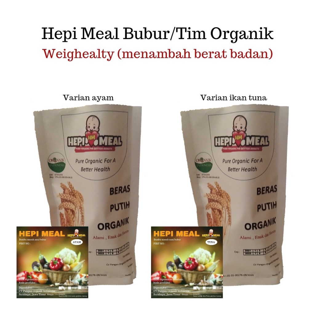 Jual Bubur Bayi Organik dan Nasi Tim Instant WEIGHTY by HEPI MEAL