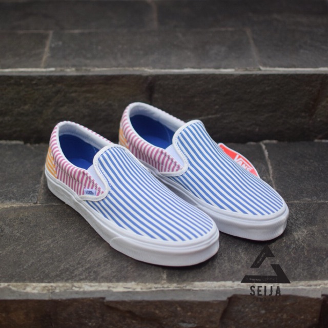 Vans deck club on sale slip on mixed stripes