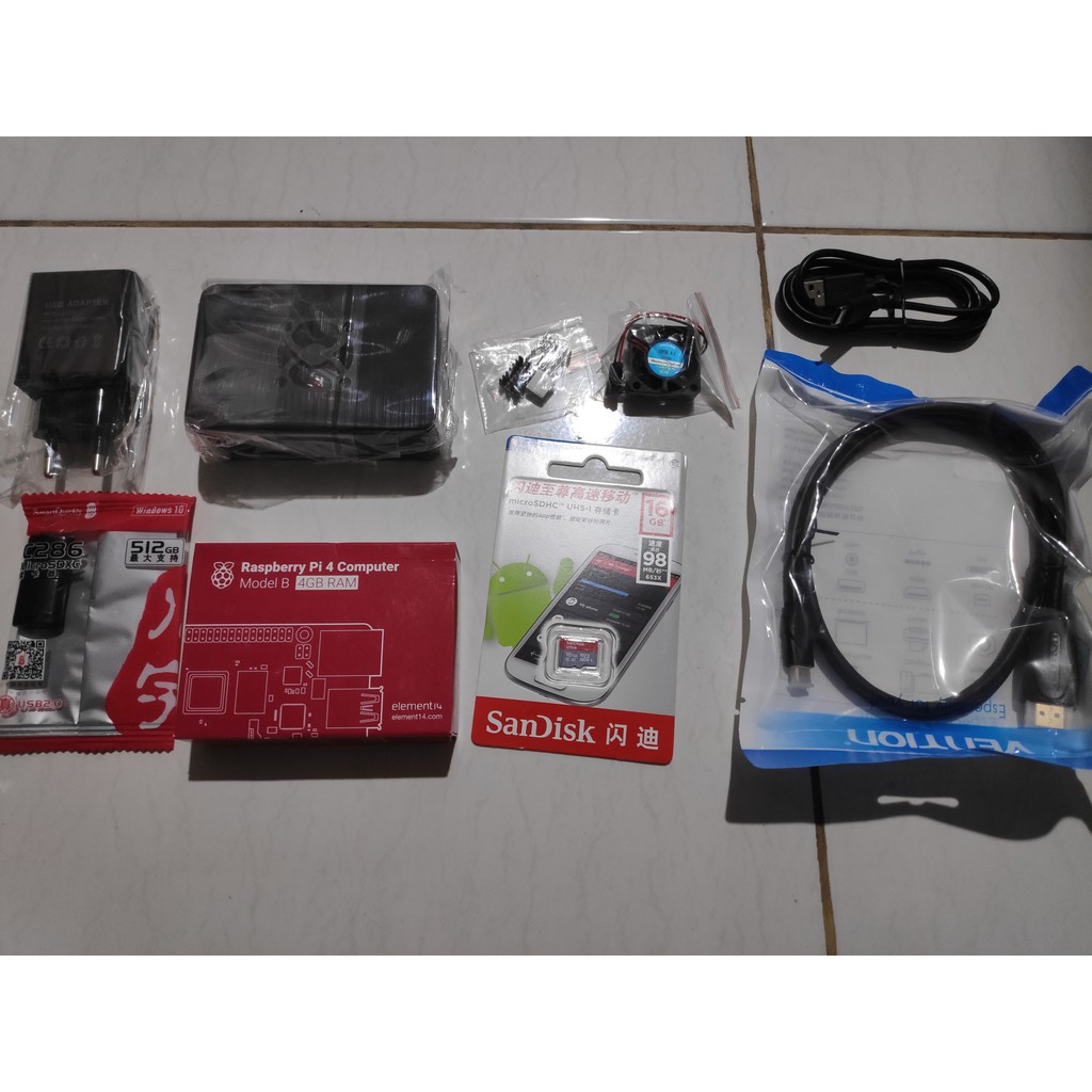 Jual Paket Lengkap Raspberry Pi 4 4GB 4 GB Siap Pakai Element14 Made In ...