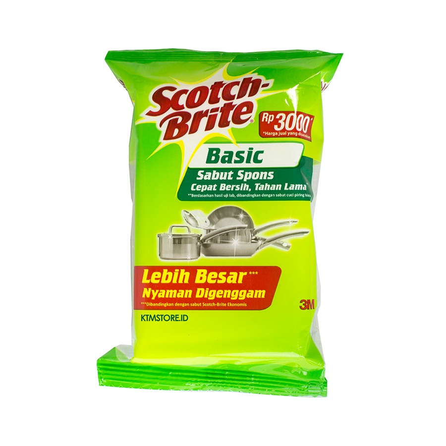 Jual 3M Scotch Brite Sabut Spons Cuci Piring Basic ID T36 | Shopee ...