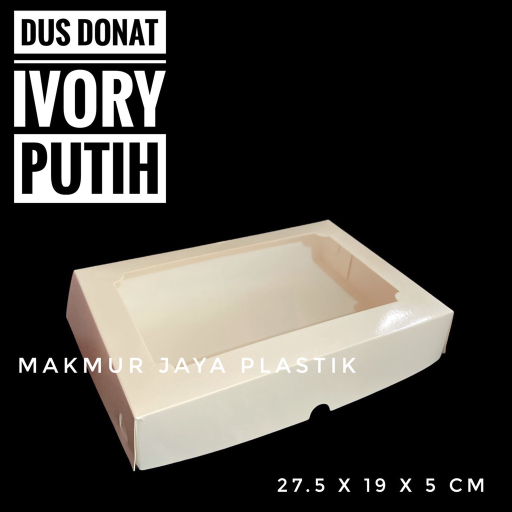 Jual BOX DUS ROTI DONAT PUTIH IVORY LAMINASI | Shopee Indonesia