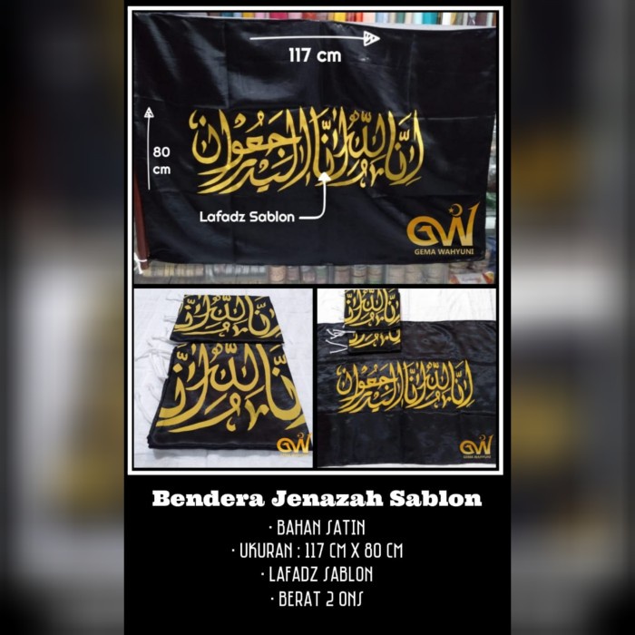 Jual Bendera Jenazah Besar Hitam / Bendera Kematian / Bendera Jenazah ...