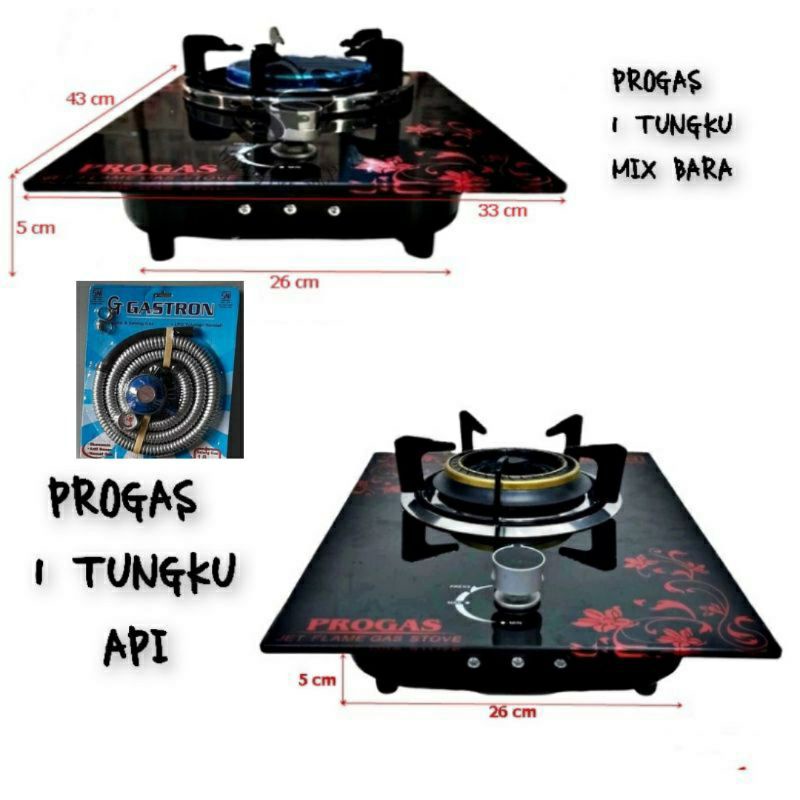 Jual PROGAS Kompor Gas 1 Tungku Kompor Kaca Tanam/Duduk | Shopee Indonesia
