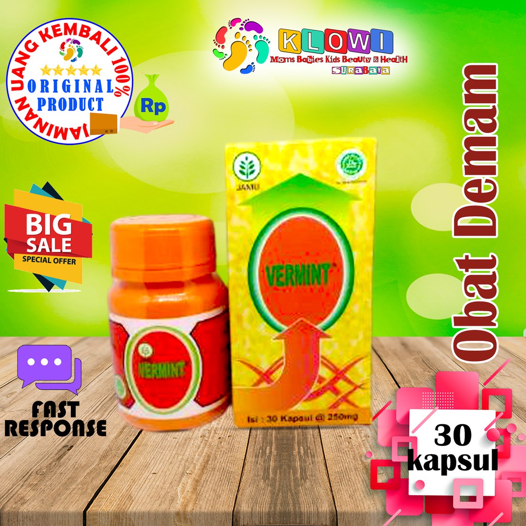 Jual Vermint Kapsul Cacing Kering 30 Kapsul Obat Tipus Demam Shopee Indonesia 0431