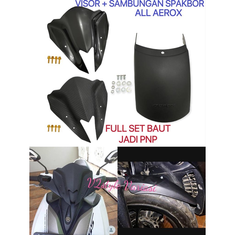 Jual Visor Aerox Baut Cnc Biji Sambungan Spakbor Aerox Winshield Aerox Old New Hitam