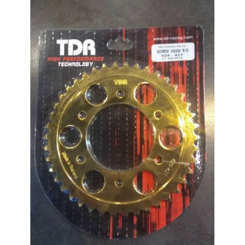 Jual GEAR BELAKANG TDR ORIGINAL GOLD YAMAHA VIXION R15 OLD XABRE BYSON