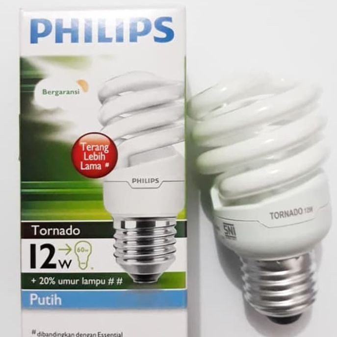 Ampoule Philips Tornado T2 12W - Économie D'Énergie Équivalent 58W