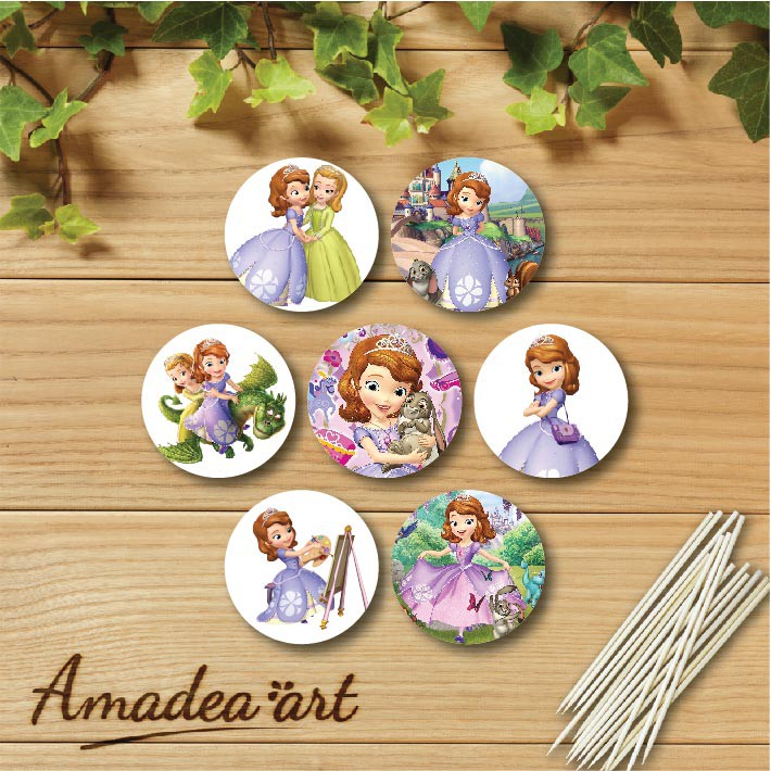 Jual Cupcake Topper Cup Cake Topper Cupcake Bulat 5 cm Sofia The First ...