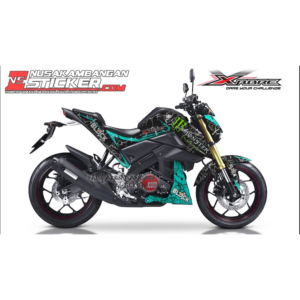 Jual Stiker Decal Motor Yamaha Xabre Full Body Monster Biru Toska ...