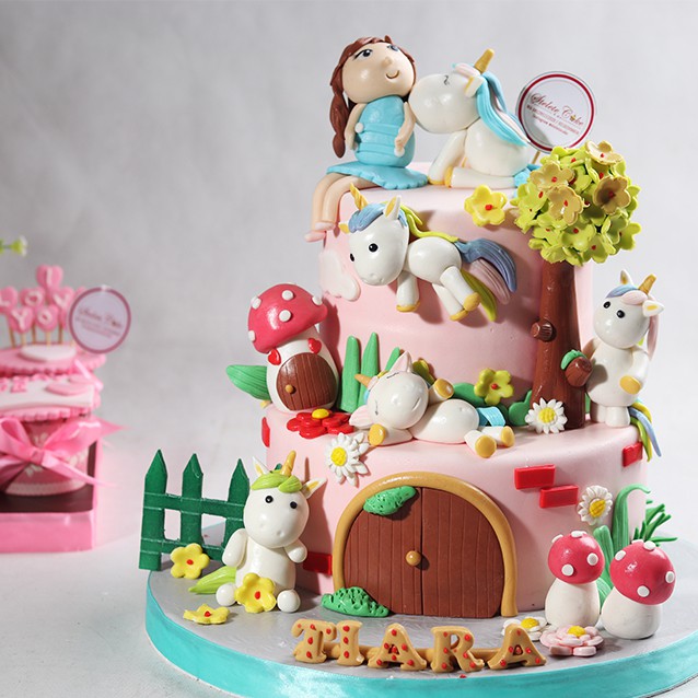 Jual Kue Ulang Tahun model Unicorn 2 susun / MOHON BACA KETERANGAN