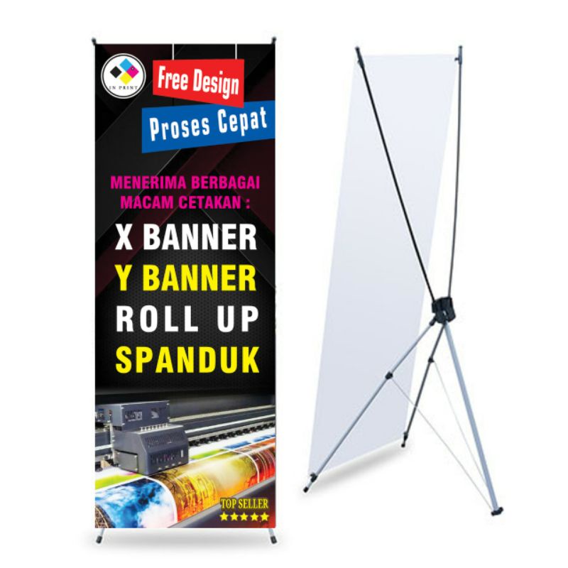 Jual X Banner Cetak X Baner Custom Stand Spanduk Rool Up Y Banner