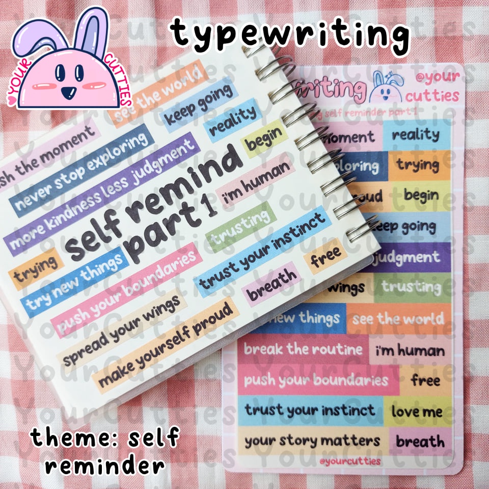 Jual [SHEET] STICKER STIKER TYPEWRITING TULISAN SELF REMINDER QUOTE ...