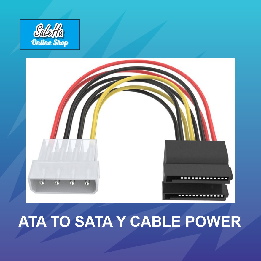 Jual Kabel Power ATA ke SATA Cabang 2 untuk PC / Komputer | Shopee ...