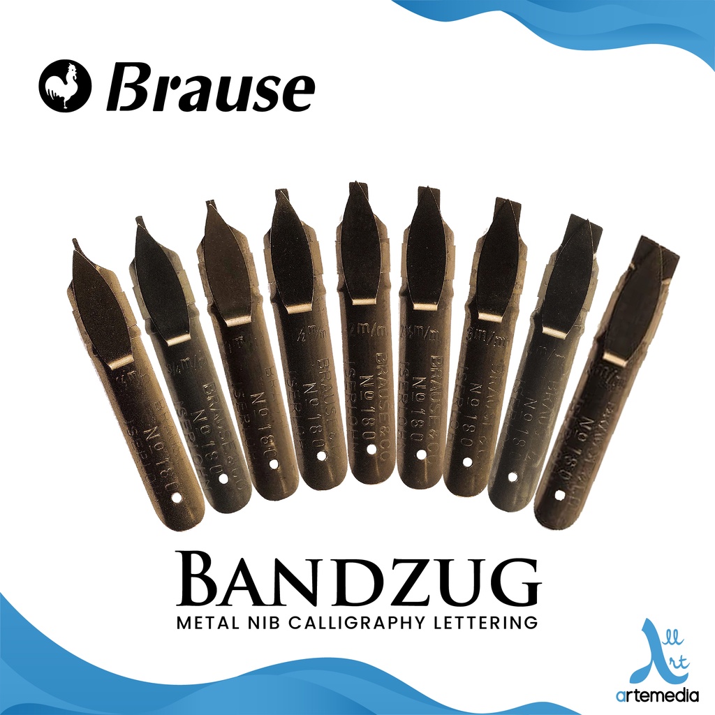 Brause Bandzug 5mm Calligraphy Nibs - Pack Of 50 Chisel Point Nibs For Gothic & Latin Script