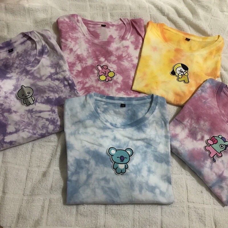 Jual (LGN PANJANG) BT21 Tie Dye Shirt / Kaos BTS / Baju Bordir | Shopee Indonesia