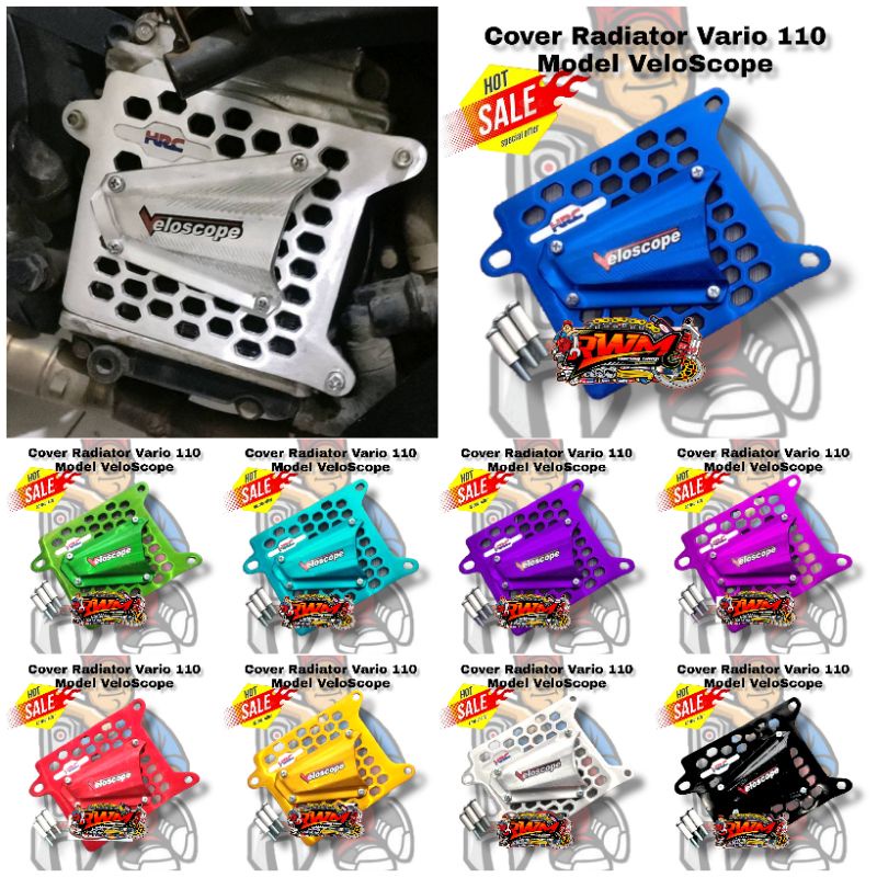 Jual Cover Tutup Radiator HRC CNC Vario 110 Model VeloScope Bonus Baut ...