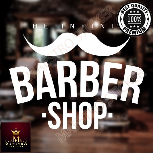 Jual Cutting Sticker Barber Shop Custom Stiker Kaca Dinding Barbershop ...