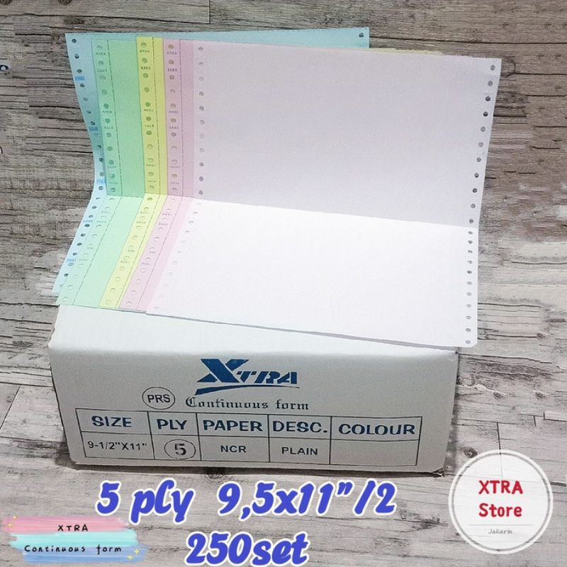 Jual Kertas 5ply PRS Continuous form 250set 9,5x11