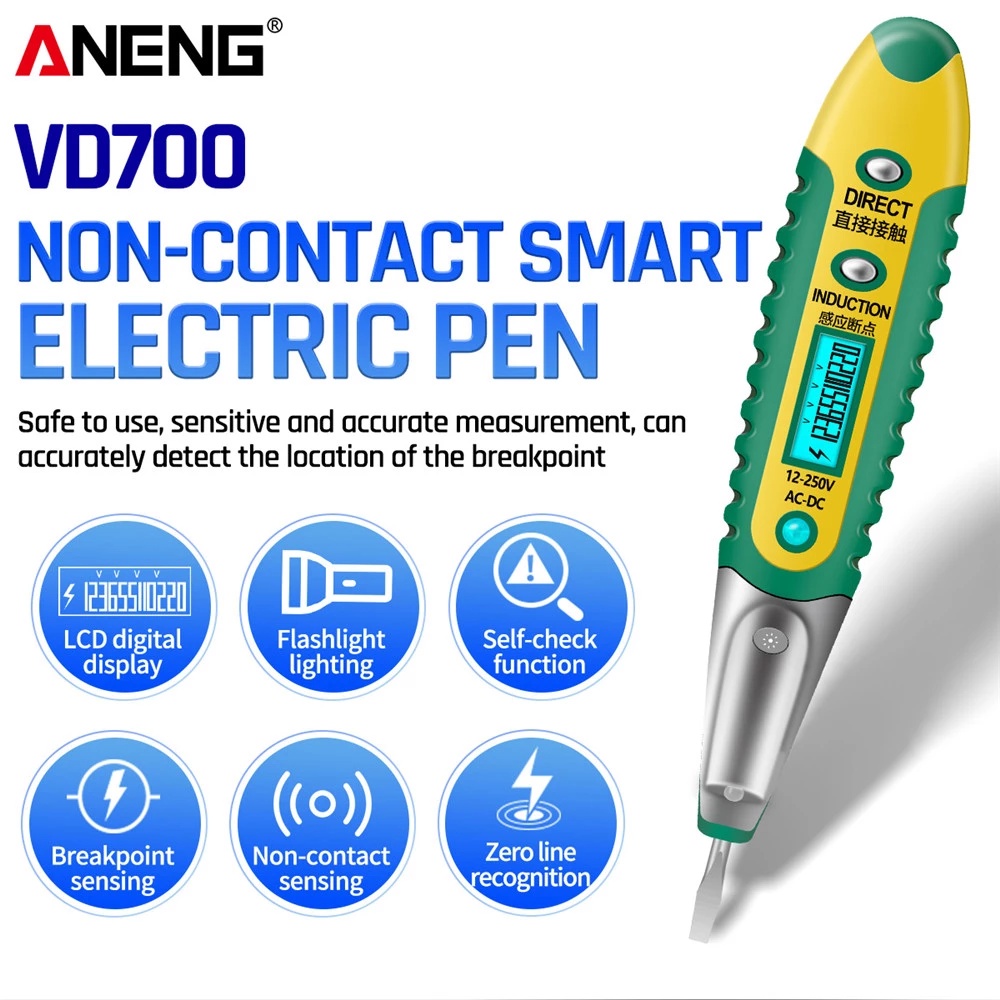 Jual ANENG Obeng Tespen Elektrik Sensor Detektor AC Test Pen Tegangan ...