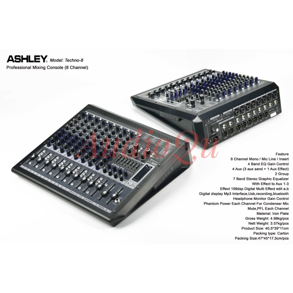 Jual NEW EDITION MIXER AUDIO ASHLEY TECHNO 8 ORIGINAL TECHNO8 8 CHANNEL ...