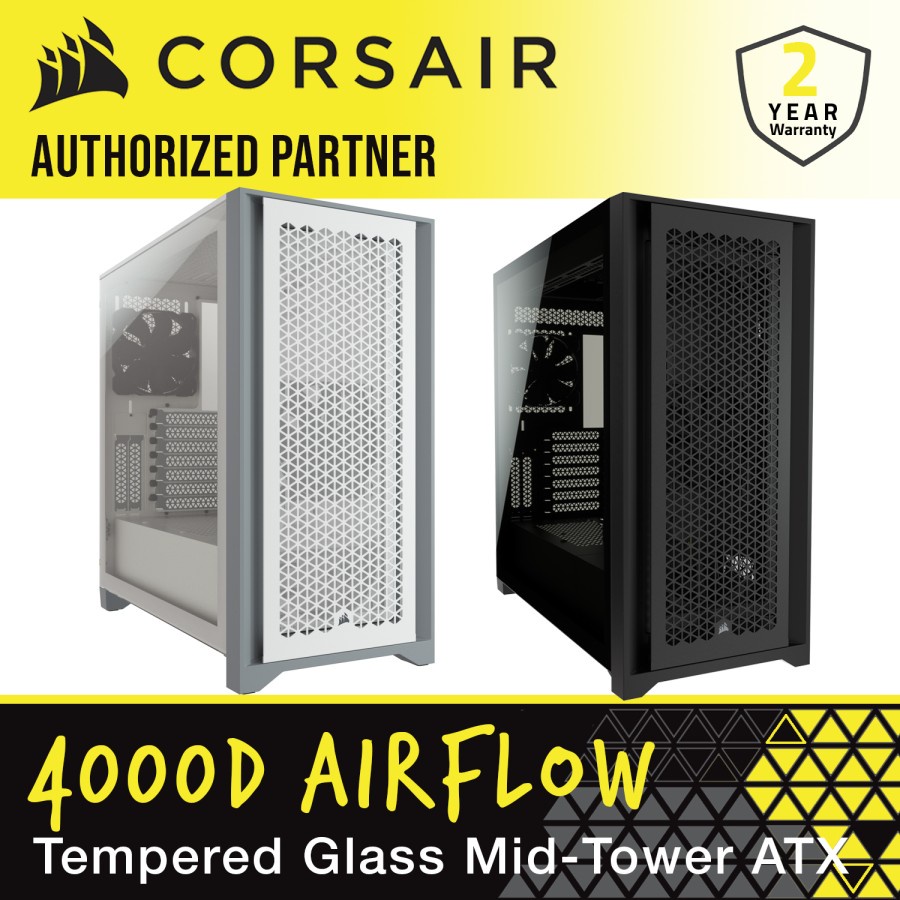 Jual Corsair 4000D Airflow Tempered Glass Chassis [ATX] Black