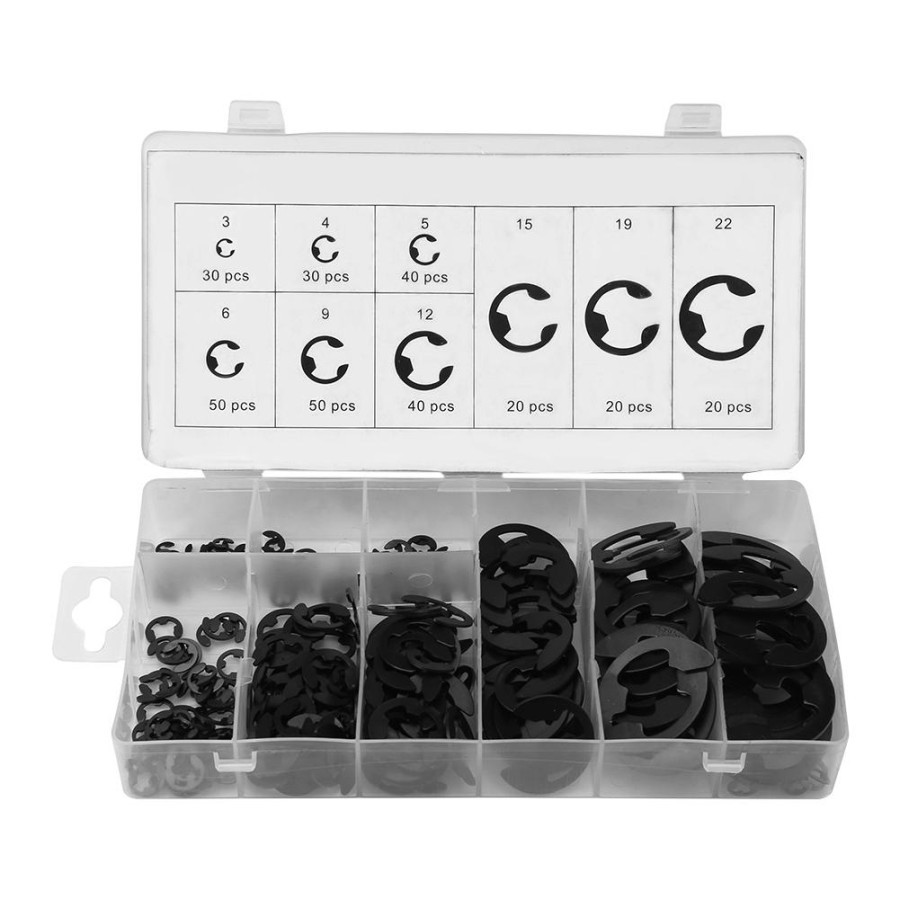 Jual 300 pcs E type external snap ring assortment kit set circlip