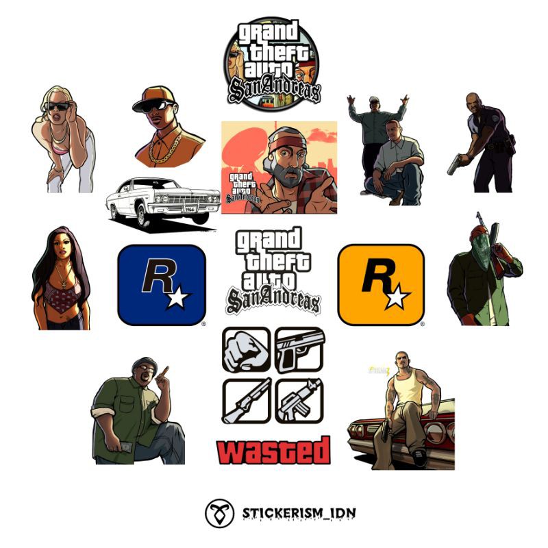 Jual STICKER / STIKER GTA SAN ANDREAS TAHAN AIR TEMPELAN LAPTOP DAN ...