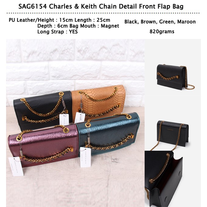 Chain detail cheap front flap bag