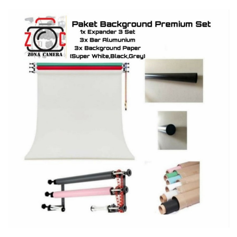 Jual Paket Studio Kerekan Background 3 Roller Manual Expander 1 2 3 4 6 ...