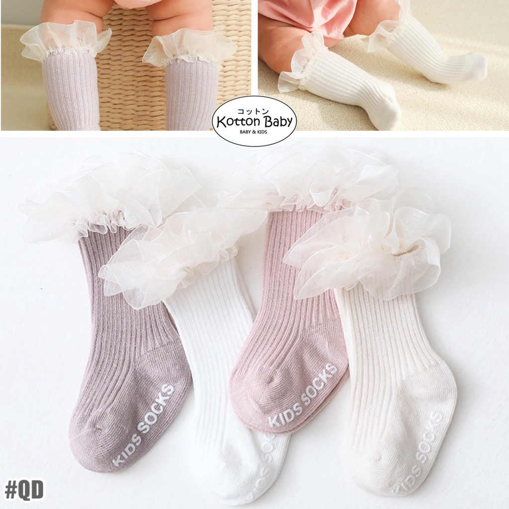 Jual [SALE] 0-1 thn  KAOS KAKI RUFFLE BAYI ANAK IMPOR NEWBORN