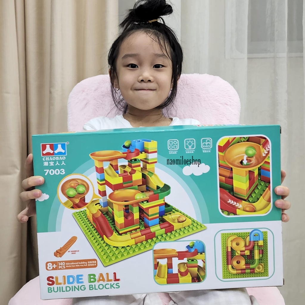Jual SLIDE BALL 140pc Mainan bola seluncuran Mainan Building Brick