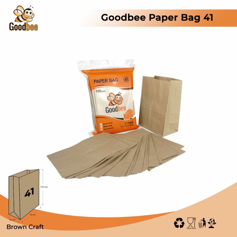 Jual PAPER BAG 41 - BROWN KRAFT - KANTONG KERTAS ROTI - 100 PCS ...