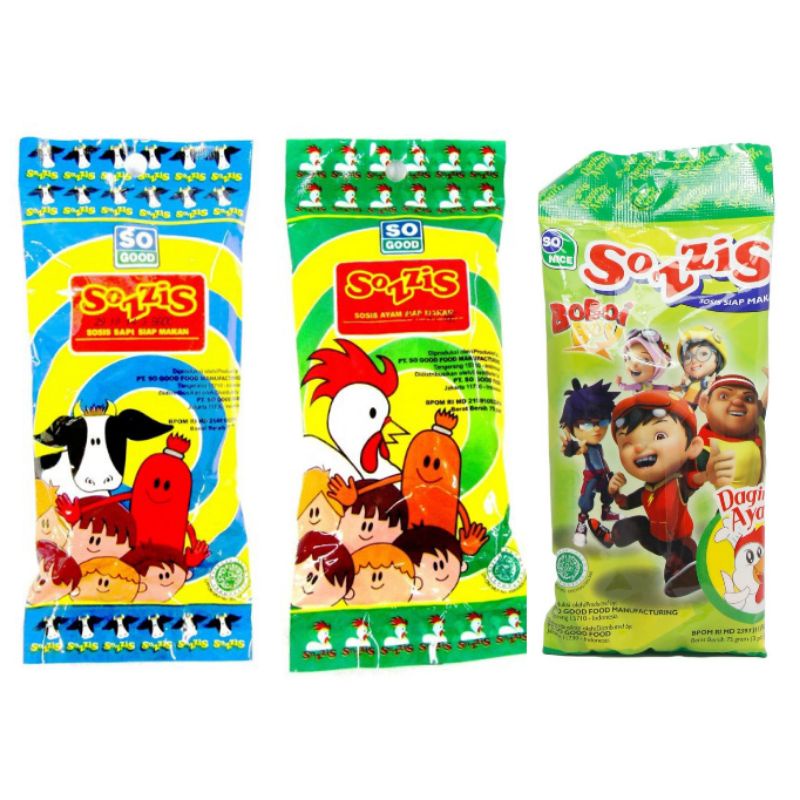 Jual Sozzis Sosis Ayam / Sapi / Boboboi Ayam 75gr (Isi 3) So Nice Siap ...