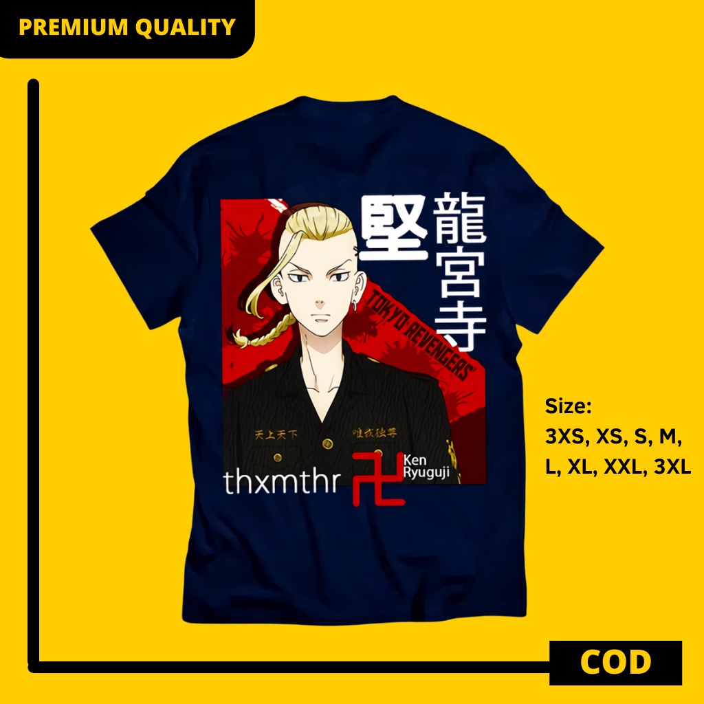 Jual Kaos Anime Draken Ken Ryuguji Toman Tokyo Revengers Baju Japan ...